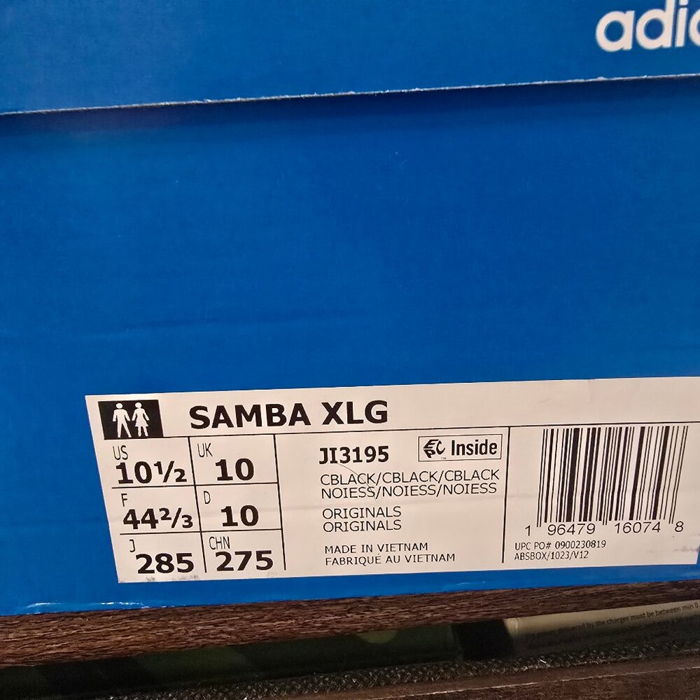 Adidas Samba XLG JI3195 Unisex Triple Black Originals Men's Size 10.5 Shoes NEW - Picture 10 of 10